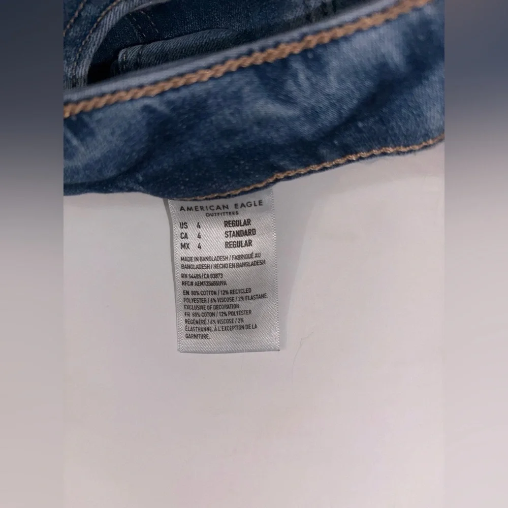 American Eagle Jeans Medium Wash Stretch Denim Casual Flare Fit Size 4 - Picture 6 of 11